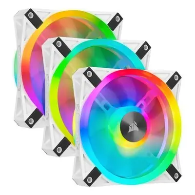 CORSAIR iCUE QL120 RGB 120mm White Triple Fan Kit with Lighting Node CORE, CO-9050104-WW