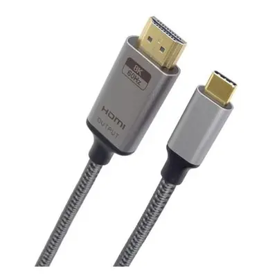 PremiumCord USB-C na HDMI kabel 2m rozlišení obrazu 8K@60Hz,4K@144Hz Aluminium, ku31hdmi22