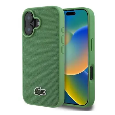 Lacoste Iconic Petit Pique Woven Logo MagSafe Zadní Kryt pro iPhone 16 Green