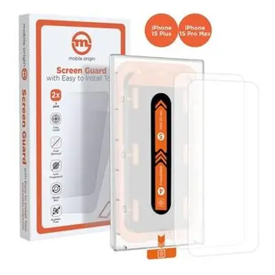 Mobile Origin Orange Screen Guard 2 Pack 2,5D ochranné sklo s aplikátorem iPhone 15 Pro Max/15 P