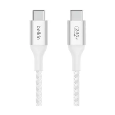 Belkin BOOST CHARGE USB-C na USB-C kabel 240W, 1m, bílý - odolný