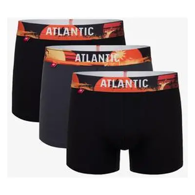 Atlantic Pánské sportovní boxerky 3Pack - šedé/černé Velikost: M, grafitově, šedá