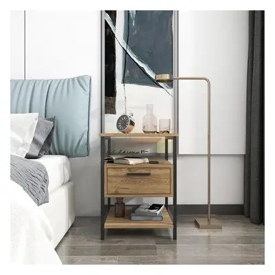 Hanah Home Nightstand Alba - Black, Oak