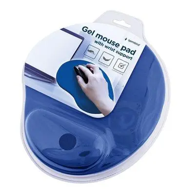 GEMBIRD Gel mouse pad with wrist support, blue, POD05243M