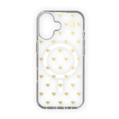 iDeal Fashion Clear Case MagSafe iPhone 16 Golden Hearts