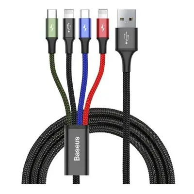 Baseus Fast USB kabel 4v1 USB-C / 2x Lightning / Micro 3,5A 1,2m - černý