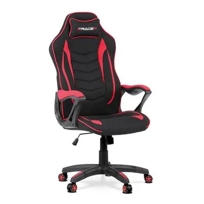 Autronic KA-G408 RED Herní a kancelářské křeslo E-racer, potah červená a černá látka, HM