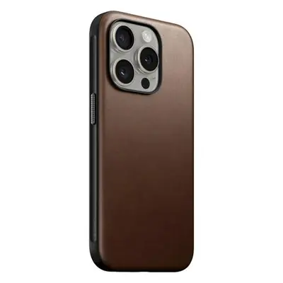 Nomad Modern Leather MagSafe kryt iPhone 15 Pro hnědý