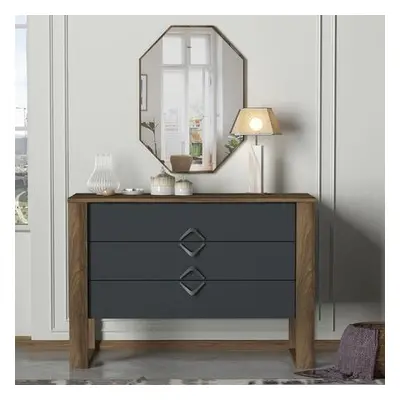 Hanah Home Dresser Bumerang Aynalı - Walnut, Anthracite