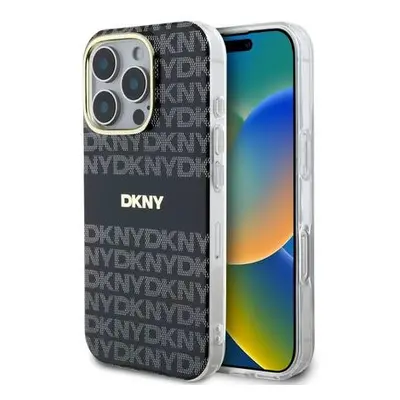 DKNY PC/TPU Repeat Pattern Tonal Stripe Magsafe Zadní Kryt pro iPhone 16 Pro Black