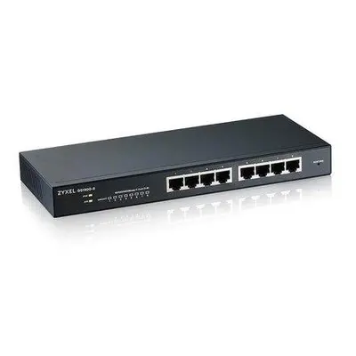 Zyxel GS1900-8 v2, 8 port GbE L2 smart switch, desktop, fanless, GS1900-8-EU0102F