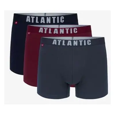 Atlantic Pánské boxerky 3Pack - vícebarevné Velikost: XL, námořnická, modř,, cabernet,, grafit