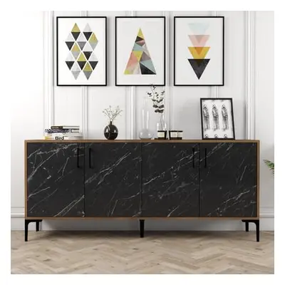 Hanah Home Console Kiev - Walnut, Black Marble