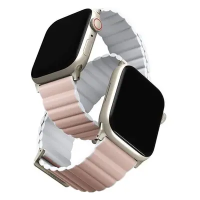 UNIQ Revix Premium Edition řemínek pro Apple Watch 49/45/44/42mm Blush (růžový/bílý)