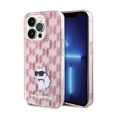 Karl Lagerfeld Monogram Choupette zadní kryt pro iPhone 15 Pro růžový