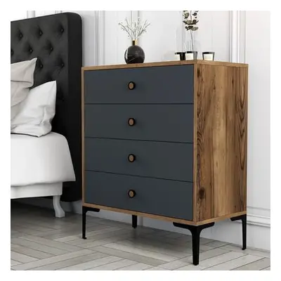 Hanah Home Dresser Lizbon 536 - Walnut, Anthracite