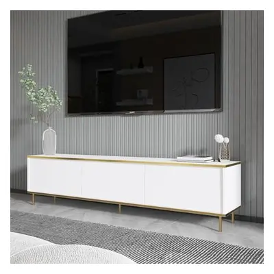 Hanah Home TV Stand Imaj - White, Gold