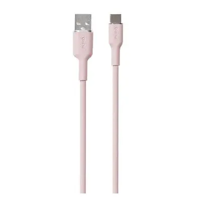 Puro kábel Soft Silicone Cable USB-A to USB-C 1.5m - Rose