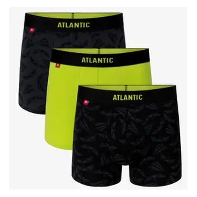 Atlantic 3-BALENÍ Pánské boxerky - grafit, lime, černé Velikost: XL, Zelená