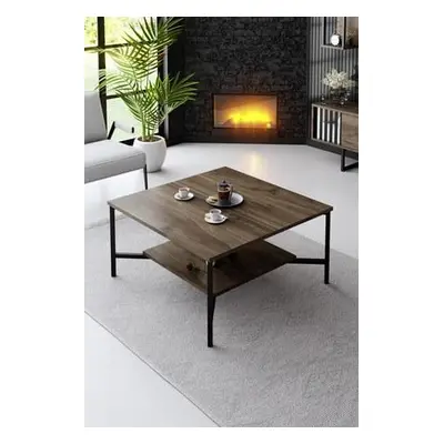 Hanah Home Coffee Table Black Line - Walnut, Black