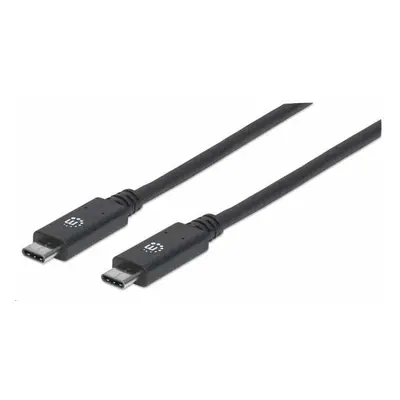 Manhattan 355223 USB-C, USB 3.1 Gen 2, USB-C Male na USB-C Male, 10 Gbps, 5 A, 1m, černý