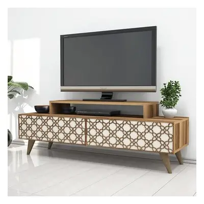 Hanah Home TV Stand City - Walnut, Cream