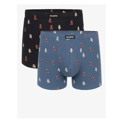 Atlantic Pánské boxerky 2Pack - tmavě modrá/modrá Velikost: XXL