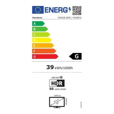 ViewSonic VX3418-2KPC/ 34" prohnutý/ VA/ 21:9/ 3440x1440/ 1ms/ 300cd/m2/ 2x HDMI/2x DP / repro,