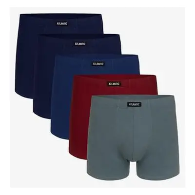 Atlantic Pánské boxerky 5Pack - vícebarevné Velikost: M, námořnická, modř,, víno,, smaragd,, tma