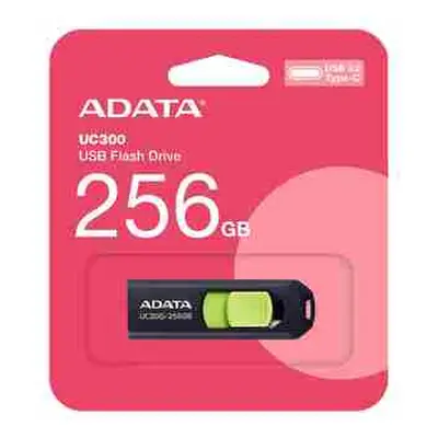 ADATA Flash Disk 256GB UC300, USB-C 3.2, černo-zelená, ACHO-UC300-256G-RBK/GN