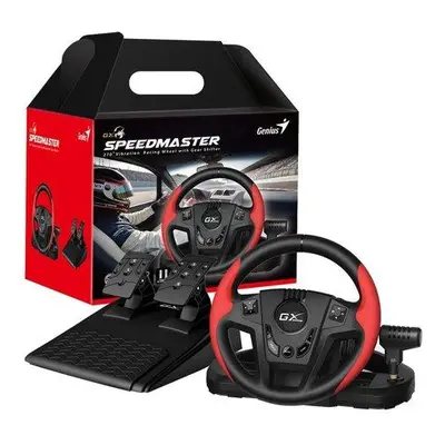 Genius GX Gaming SpeedMaster, Volant, pedály, řadicí páka, pro PC, PS3, PS4, USB, vibrace, černo