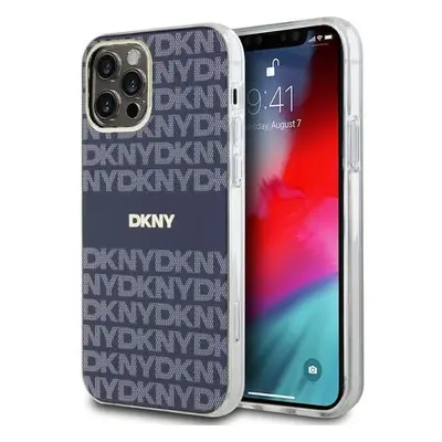 DKNY PC/TPU Repeat Pattern Tonal Stripe Magsafe Zadní Kryt pro iPhone 12/12 Pro Blue