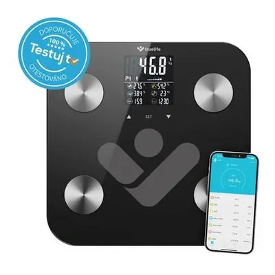 TrueLife FitScale W6 BT - Bioelektrická impedanční bluetooth váha - černá