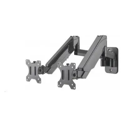 Manhattan Dual Wall Mount, Two gas-spring jointed arms, for two 17" to 32" monitors, 461627