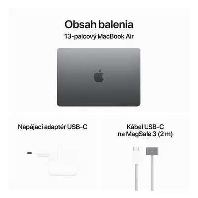 Apple MacBook Air 13,6" (2024) / M3 / 8GB / 512GB / SK KLV / vesmírně šedý, MRXP3SL/A