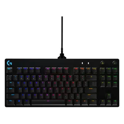 Logitech herní klávesnice G PRO RGB/ mechanická/ GX Blue/ USB/ US layout/ černá