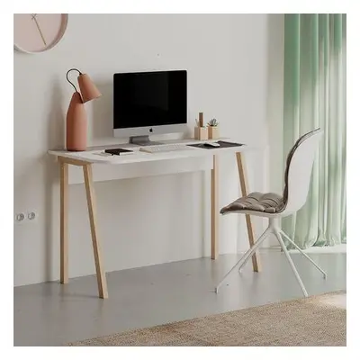 Hanah Home Study Desk Luton - White, Light Mocha