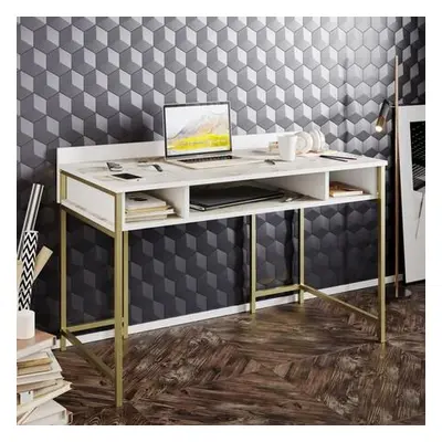 Hanah Home Study Desk Tumata - Gold