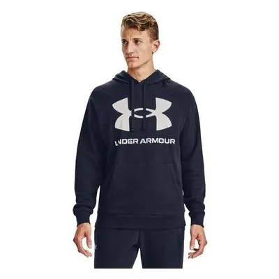 Under Armour Pánská mikina Rival Fleece Big Logo Hoodie midnight navy M, Tmavě, modrá