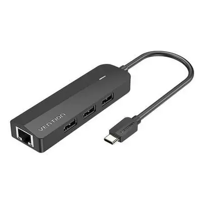 Hub USB-C to 3x USB 2.0, RJ45, Micro USB Vention TGOBB 0.15m, Black,