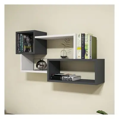 Hanah Home Wall Shelf Afro - White, Anhtracite