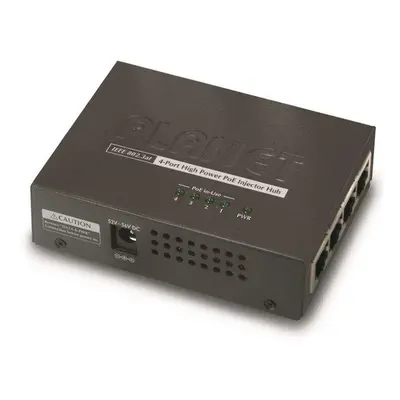 Planet HPOE-460 PoE injektor, 4x 1Gbps PoE 802.3at 30/120 W, HPOE-460