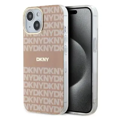 DKNY PC/TPU Repeat Pattern Tonal Stripe Magsafe Zadní Kryt pro iPhone 15 Pink