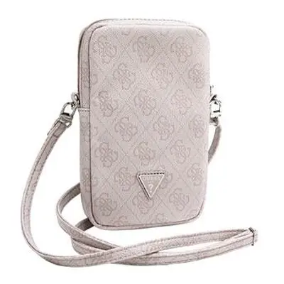 Guess PU 4G Triangle Logo Wallet Phone Bag Zipper růžový