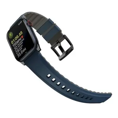 UNIQ Linus AiroSoft silikonový řemínek Apple Watch 45/44/42mm modrý