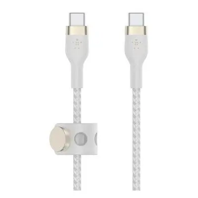 Belkin USB-C na USB-C kabel, 1m, bílý - odolný PRO Flex