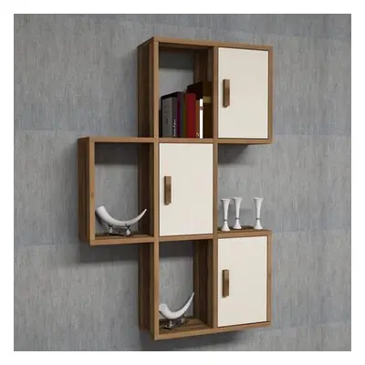 Hanah Home Wall Shelf Flora - Walnut, Cream