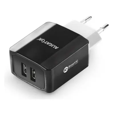 ALIGATOR Chytrá síťová nabíječka 3.4A, 2xUSB, smart IC, černá