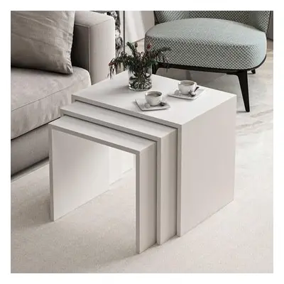 Hanah Home Nesting Table (3 Pieces) Alya - White White