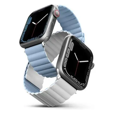 UNIQ Revix oboustranný řemínek pro Apple Watch 49/45/44/42mm Arctic (bílý/modrý)